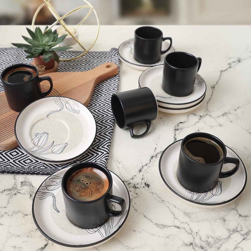 Keraart Shade Flowers Nordic Kahve Takımı 12 Parça 6 Kişilik 21848
