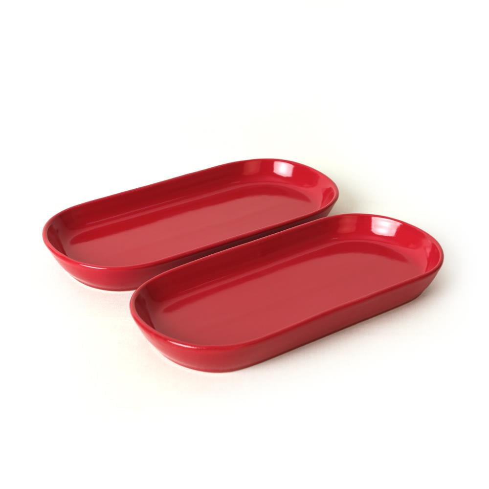 Kırmızı Noyan Kayık Tabak 2 Adet 26 Cm 506