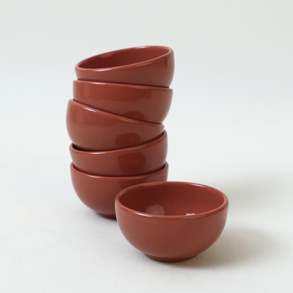Kızıl Kahve Bulut Mini Çerezlik / Sosluk 8 Cm 6 Adet 607