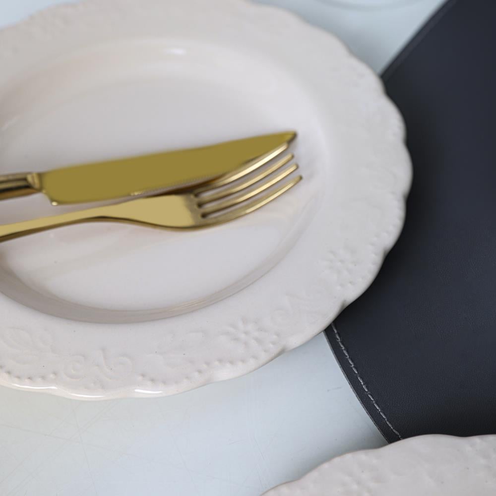 Krem Tango Pasta Tabağı 21 Cm 6 Adet 030