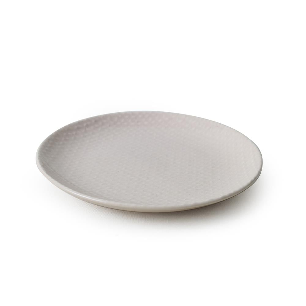 Kumlu Krem Rölyefli Pasta Tabağı 21 Cm 6 Adet Q32