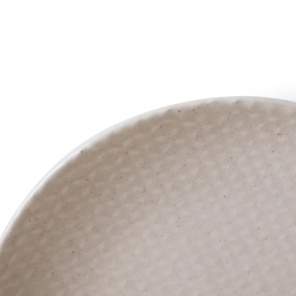 Kumlu Krem Rölyefli Pasta Tabağı 21 Cm 6 Adet Q32