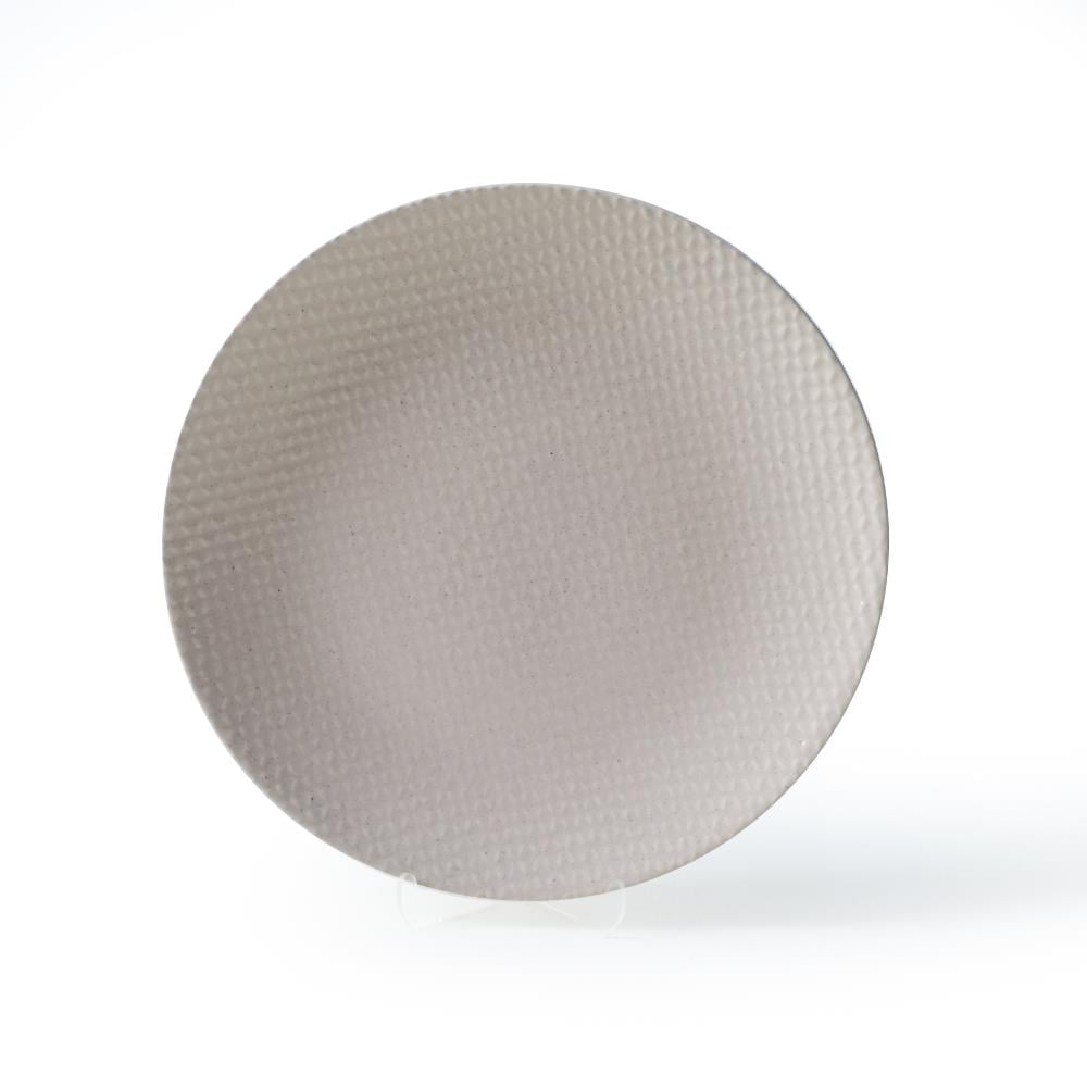 Kumlu Krem Rölyefli Servis Tabağı 27 Cm 6 Adet Q32