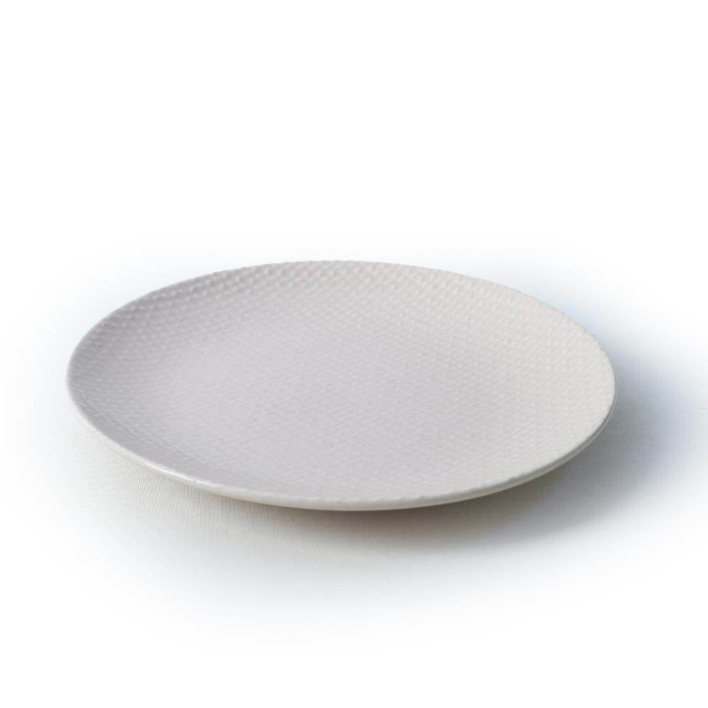 Kumlu Krem Rölyefli Servis Tabağı 27 Cm 6 Adet Q32
