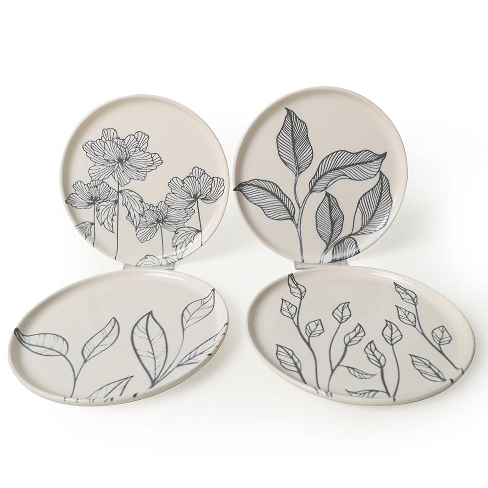 Leaf Traces Nordıc Pasta Tabağı 22 Cm 4 Adet  / 22881-82-83-85