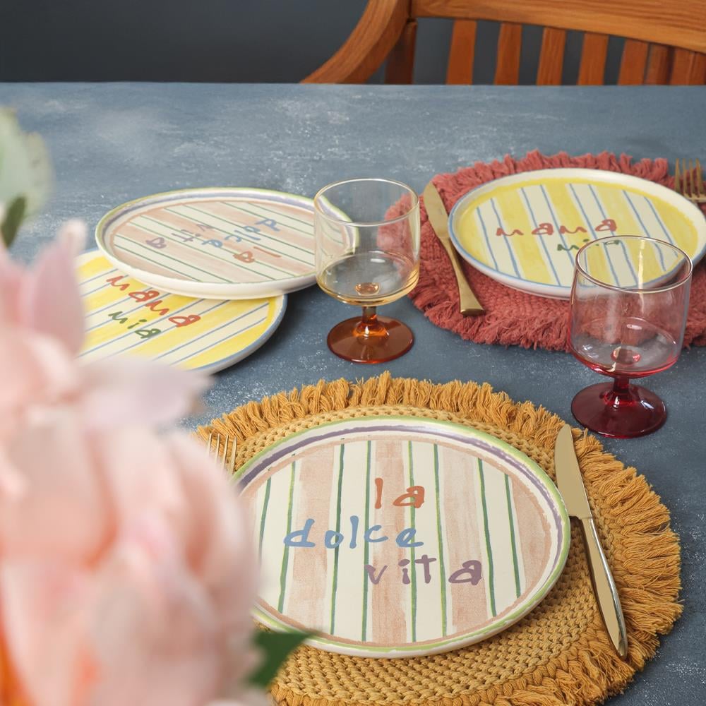 Mama Mia & La Dolce Vita Pasta Tabağı 22 Cm 4 Adet 22724-25