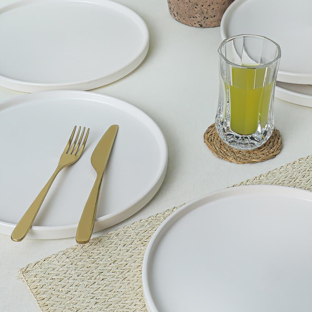 Mat Beyaz Stackable Servis Tabağı 27 Cm 6 Adet 022