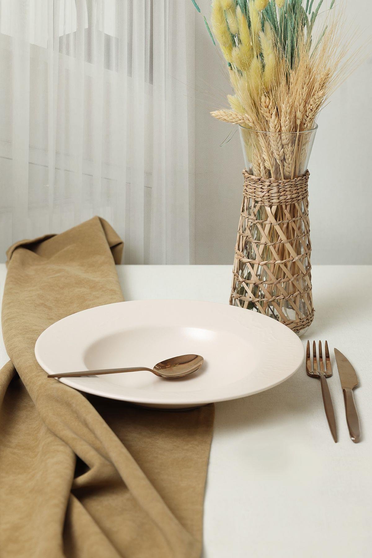 Mat Krem İyonya Makarna Tabağı 28 Cm 950