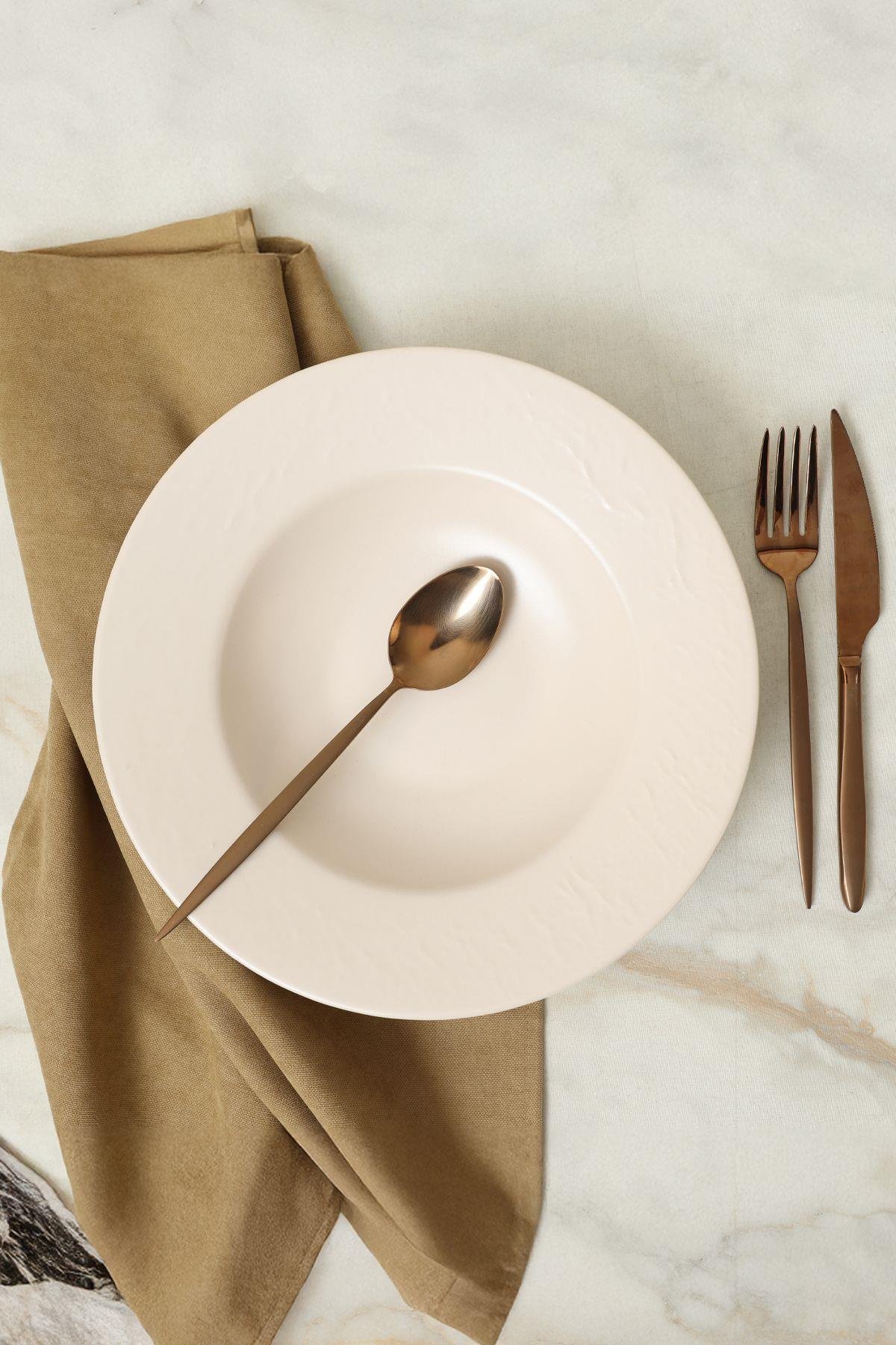 Mat Krem İyonya Makarna Tabağı 28 Cm 950