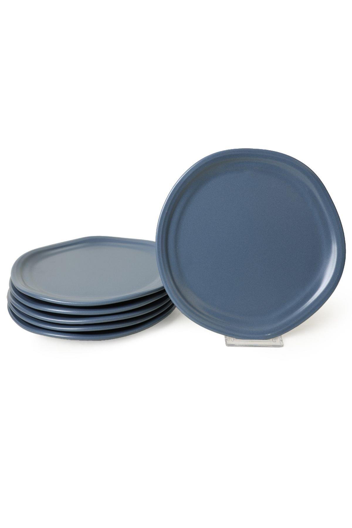 Mat Mavi Bloom Pasta Tabağı 24 Cm 6 Adet 399