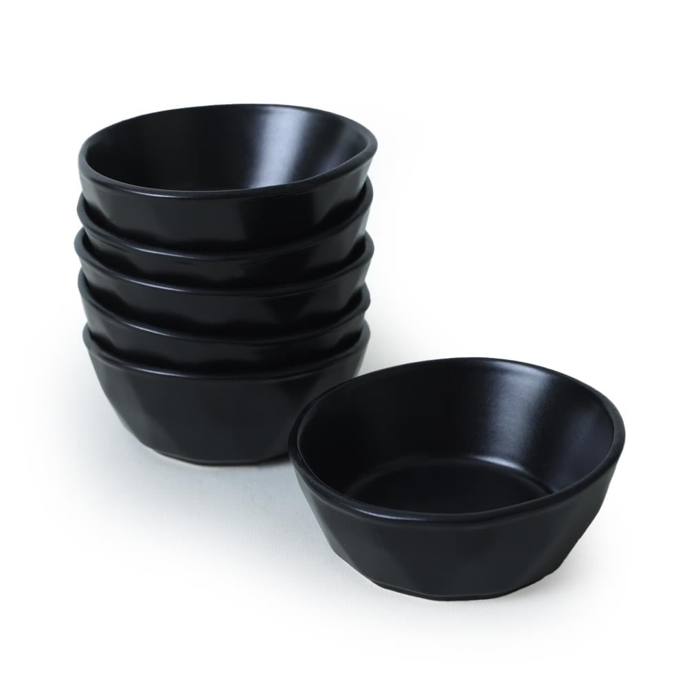 Mat Siyah Kristal Çerezlik / Sosluk 12 Cm 6 Adet 956