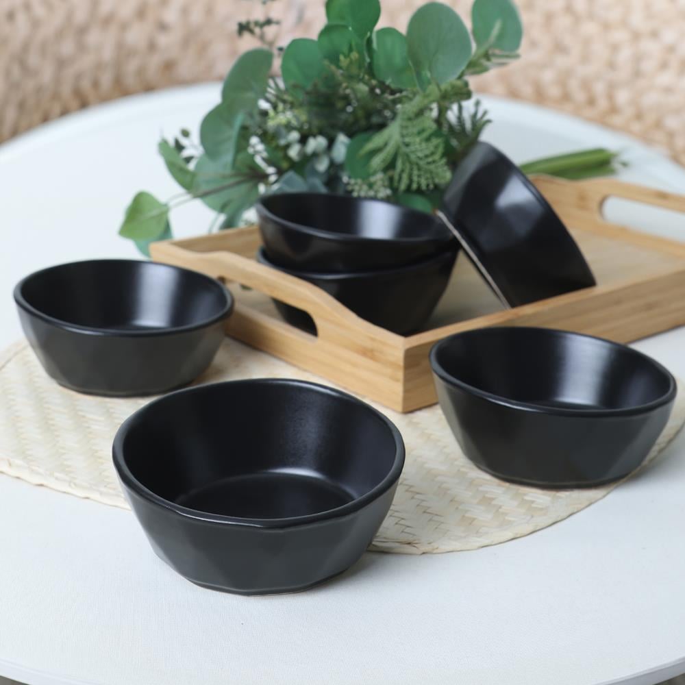 Mat Siyah Kristal Çerezlik / Sosluk 12 Cm 6 Adet 956