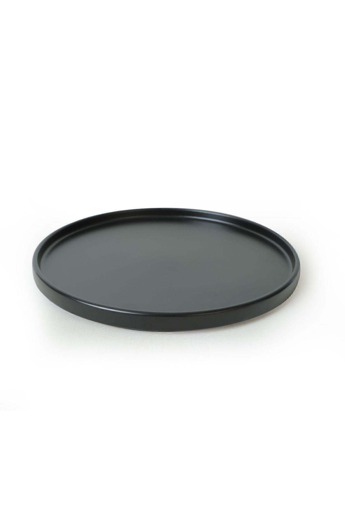 Mat Siyah Stackable Servis Tabağı 27 Cm 6 Adet 956