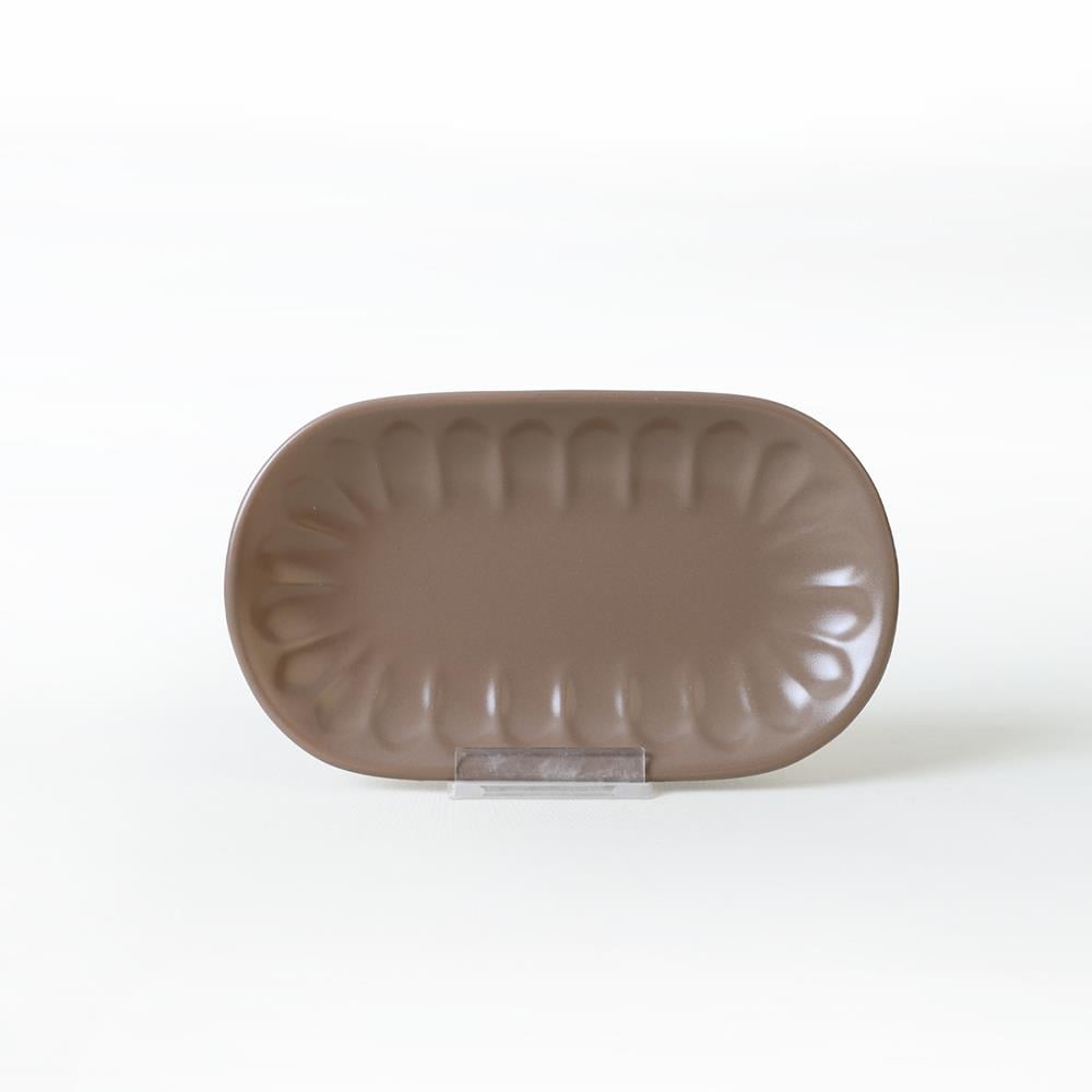 Mat Toprak Taupe Badem Kayık Tabak 22 Cm 2 Adet 977