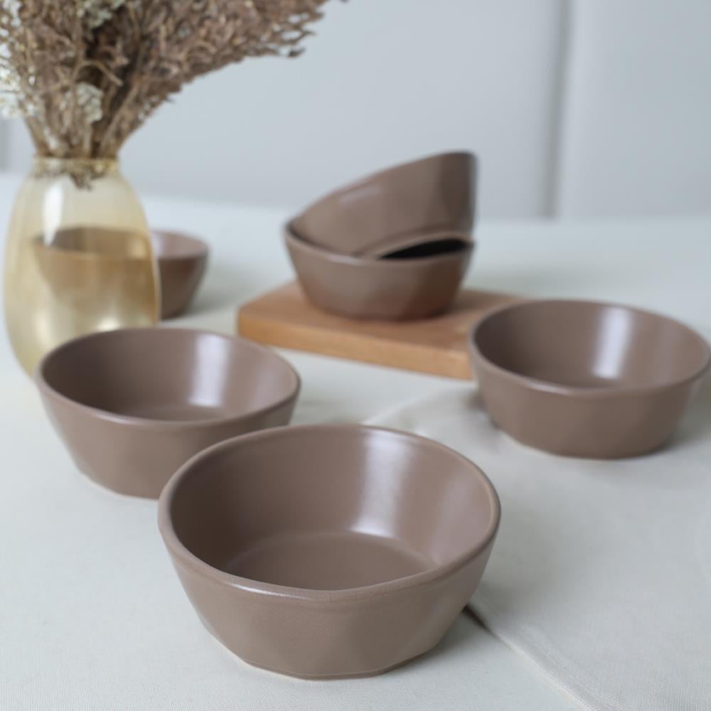 Mat Toprak Taupe Kristal Çerezlik / Sosluk 12 Cm 6 Adet 977