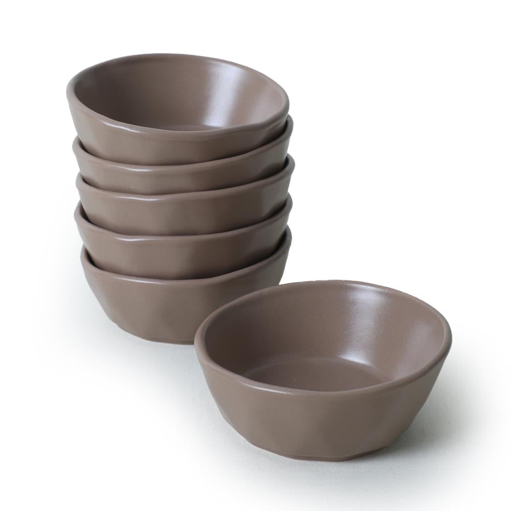 Mat Toprak Taupe Kristal Çerezlik / Sosluk 12 Cm 6 Adet 977