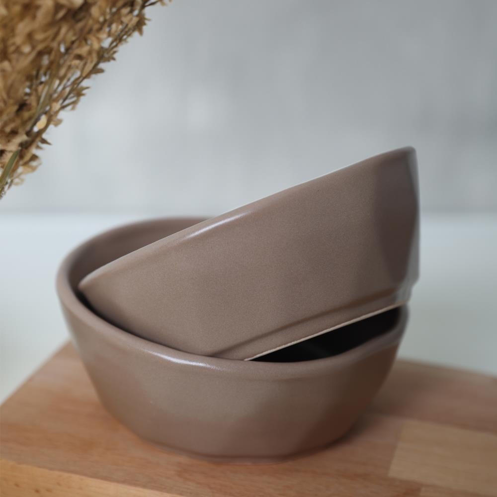 Mat Toprak Taupe Kristal Çerezlik / Sosluk 12 Cm 6 Adet 977