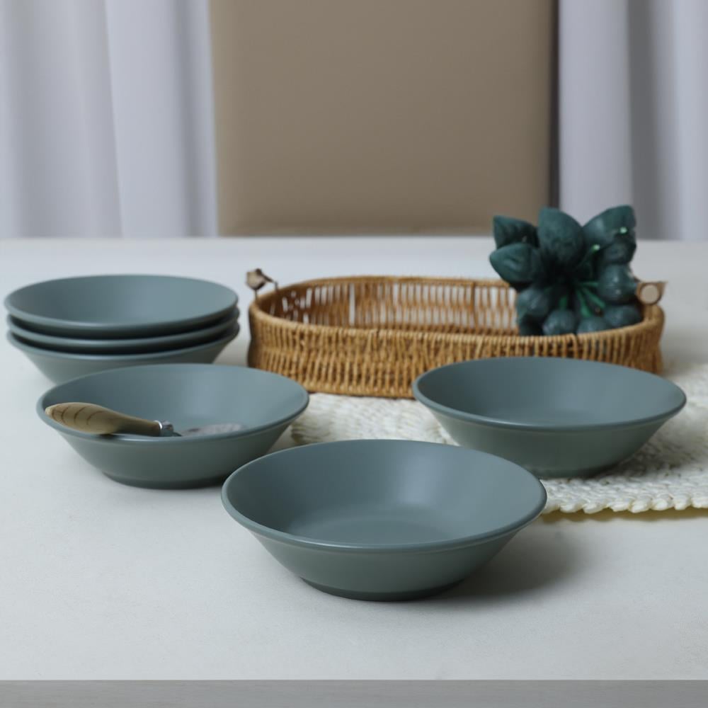 Mat Yeşil Hitit Yemek Tabağı 18 Cm 6 Adet 322