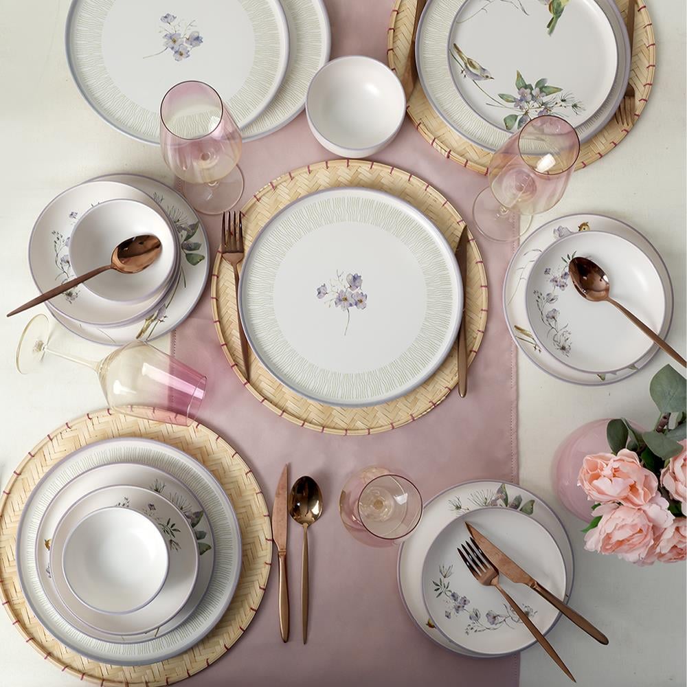 Purple Bloom Nordıc Yemek Takımı 24 Parça 6 Kişilik 22431-32