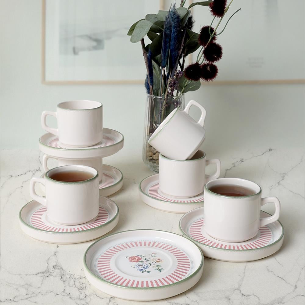 Rose Line Stackable Çay Takımı 12 Parça 6 Kişilik 22910-12