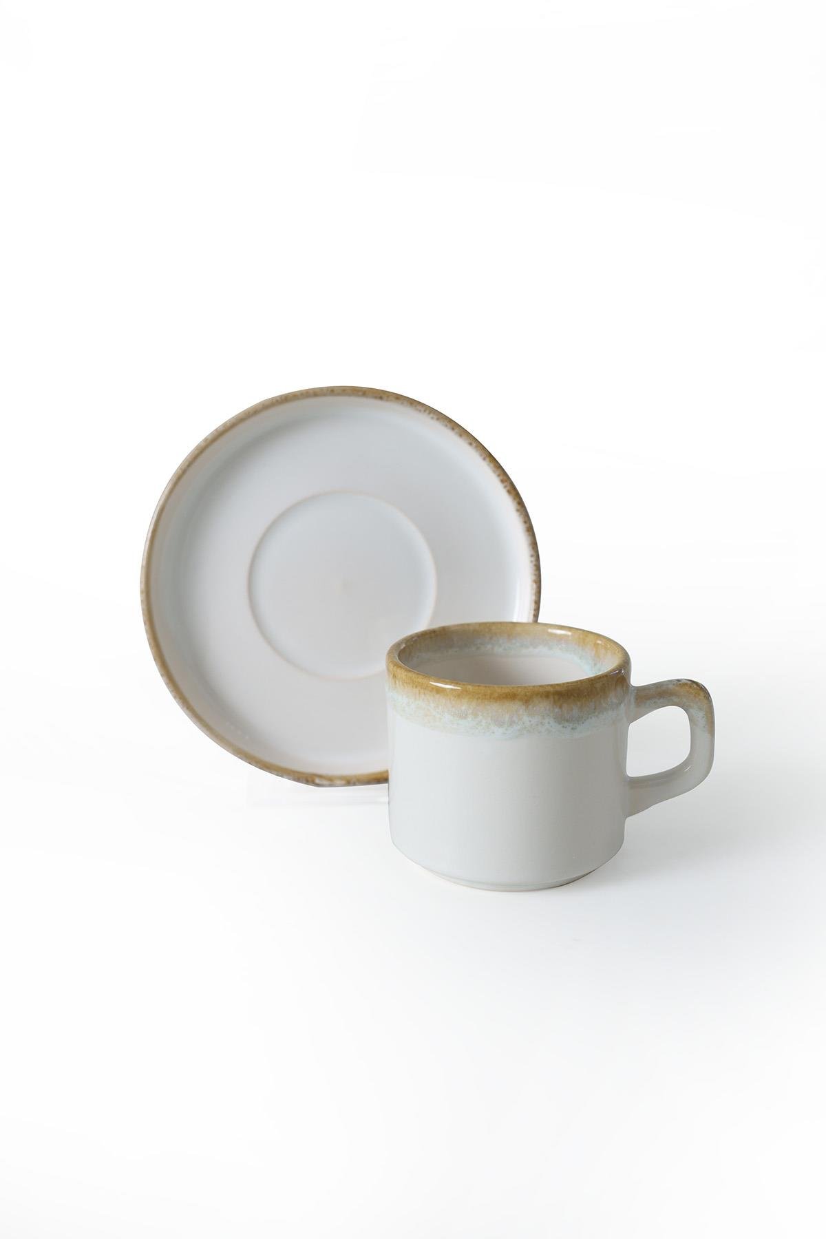 Shizen Krem Stackable Çay Takımı 12 Parça 6 Kişilik Q44