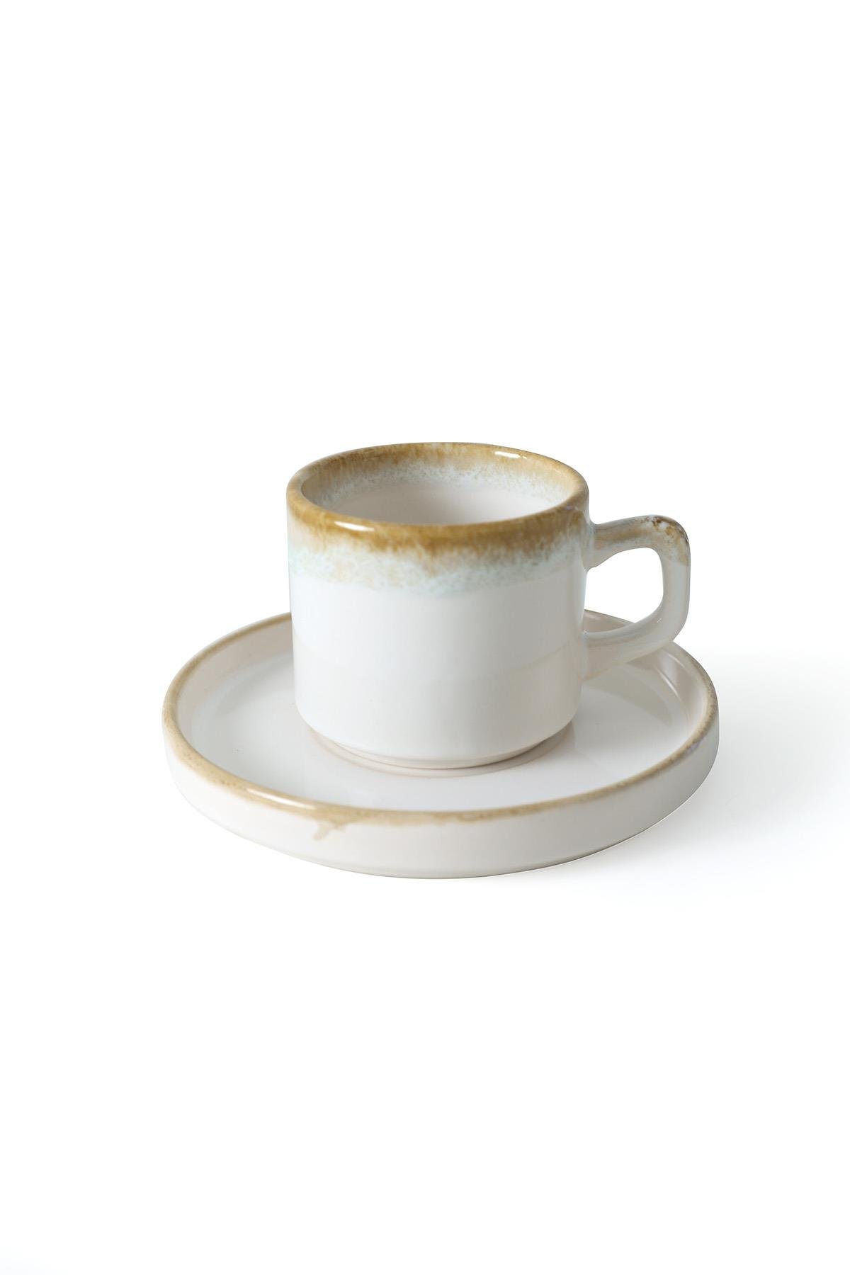 Shizen Krem Stackable Çay Takımı 12 Parça 6 Kişilik Q44