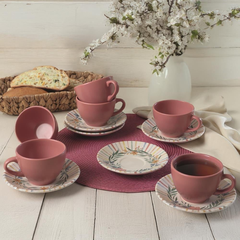 Soft Flowers Kera Çay Takımı 12 Parça 6 Kişilik 22322