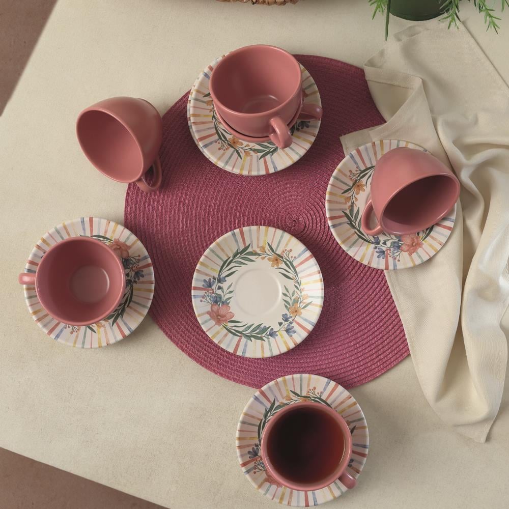 Soft Flowers Kera Çay Takımı 12 Parça 6 Kişilik 22322