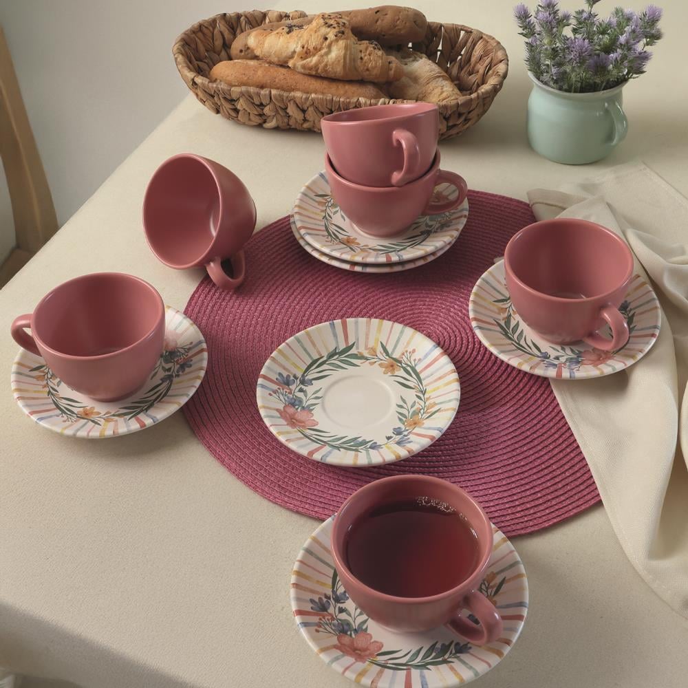 Soft Flowers Kera Çay Takımı 12 Parça 6 Kişilik 22322