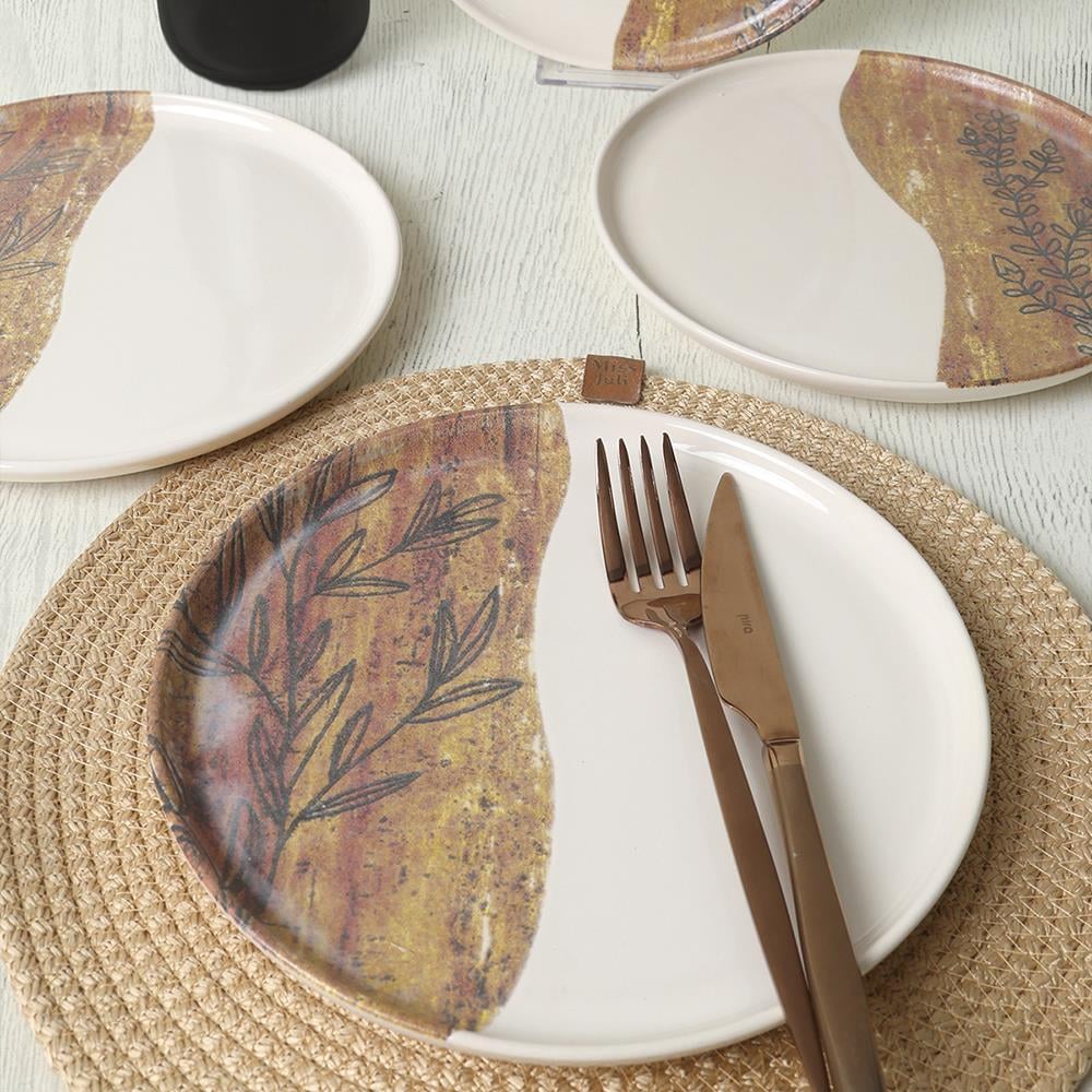 Terra Leaf Nordıc Pasta Tabağı 22 Cm 4 Adet / 22969-70