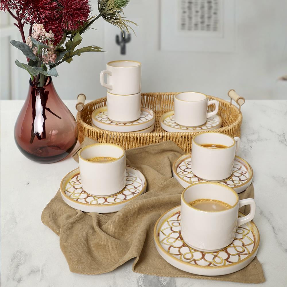 Worn Gold Stackable Çay Takımı 12 Parça 6 Kişilik 22968-23057
