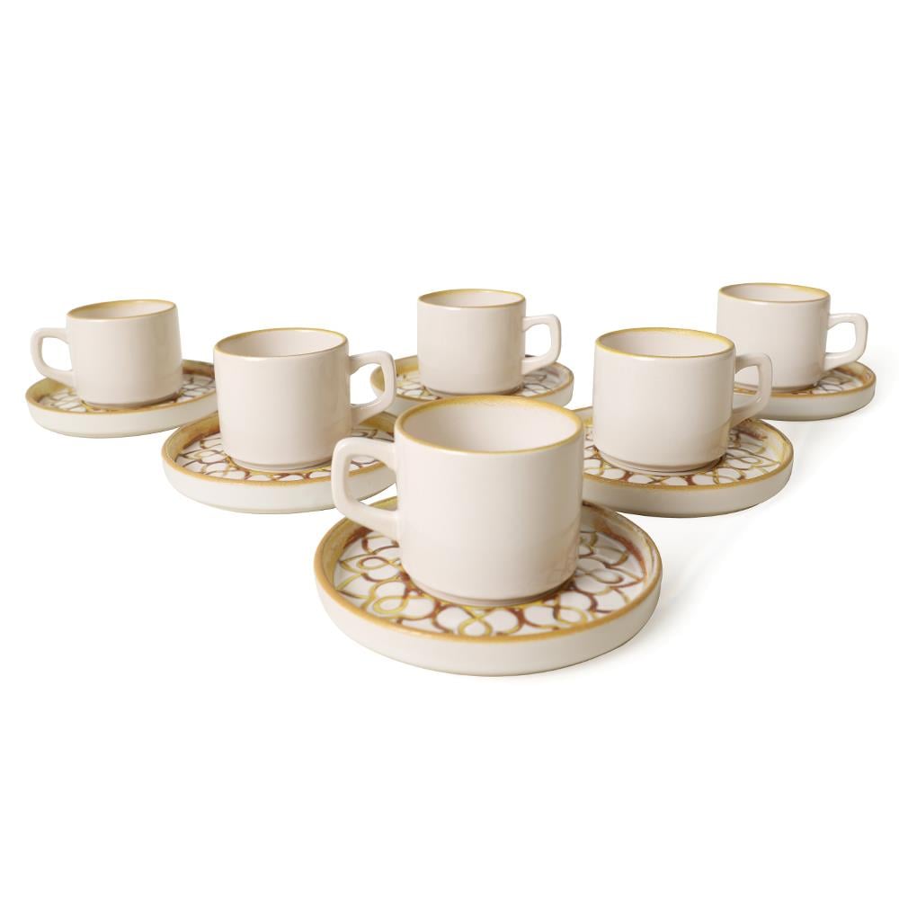 Worn Gold Stackable Çay Takımı 12 Parça 6 Kişilik 22968-23057