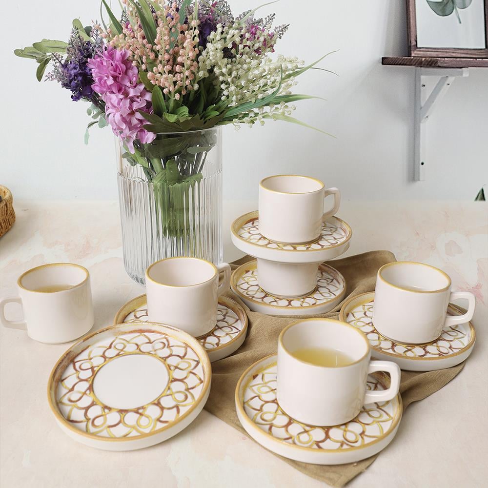 Worn Gold Stackable Çay Takımı 12 Parça 6 Kişilik 22968-23057
