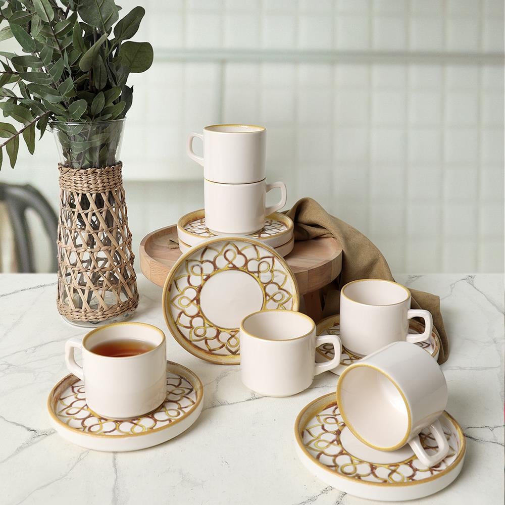 Worn Gold Stackable Çay Takımı 12 Parça 6 Kişilik 22968-23057