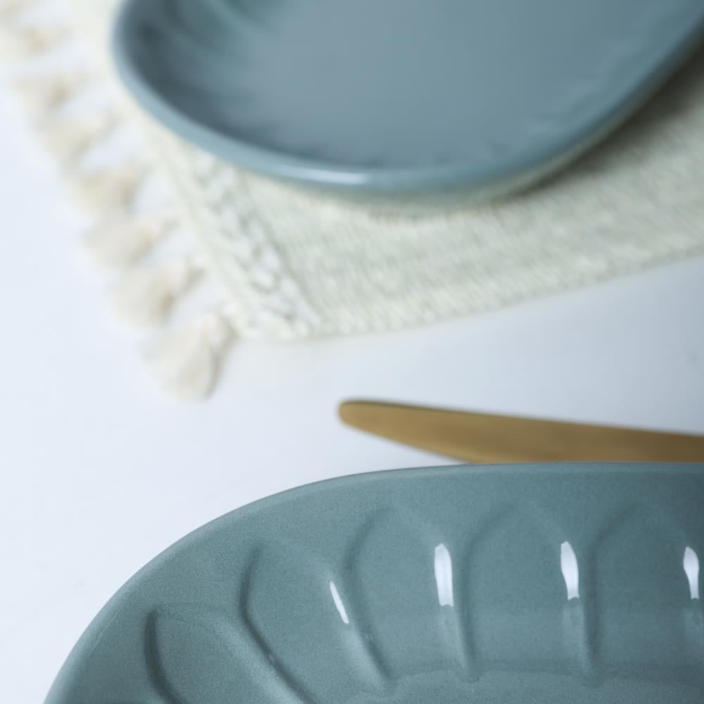 Yeşil Badem Kayık Tabak 25 Cm 2 Adet 326