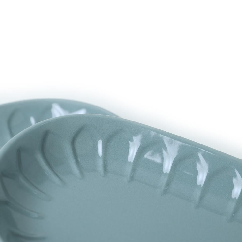 Yeşil Badem Kayık Tabak 25 Cm 2 Adet 326