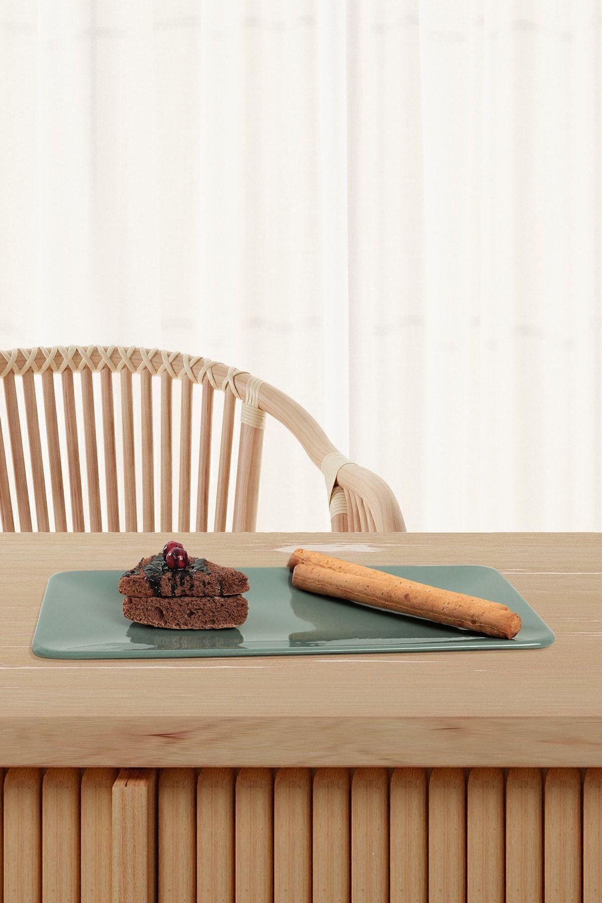 Yeşil Siera Kayık Tabak 33 Cm 2 Adet