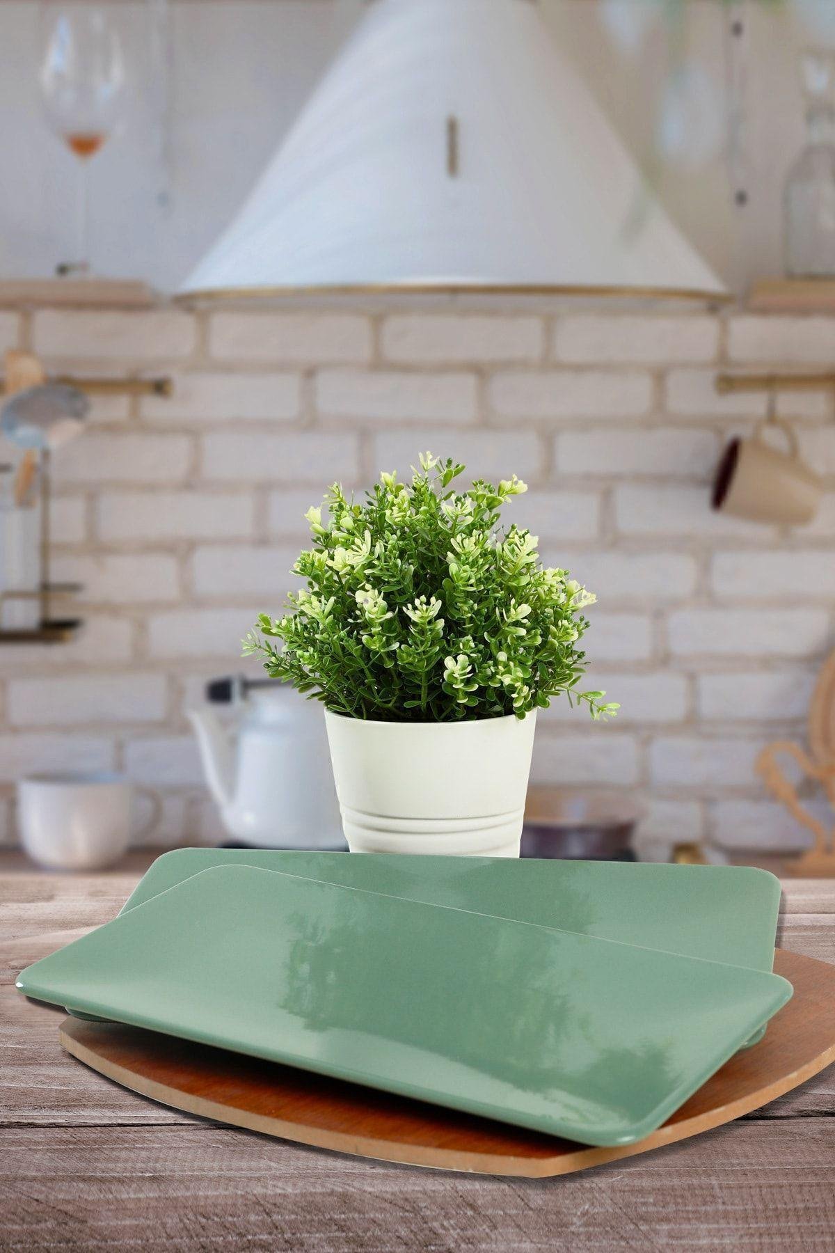 Yeşil Siera Kayık Tabak 33 Cm 2 Adet
