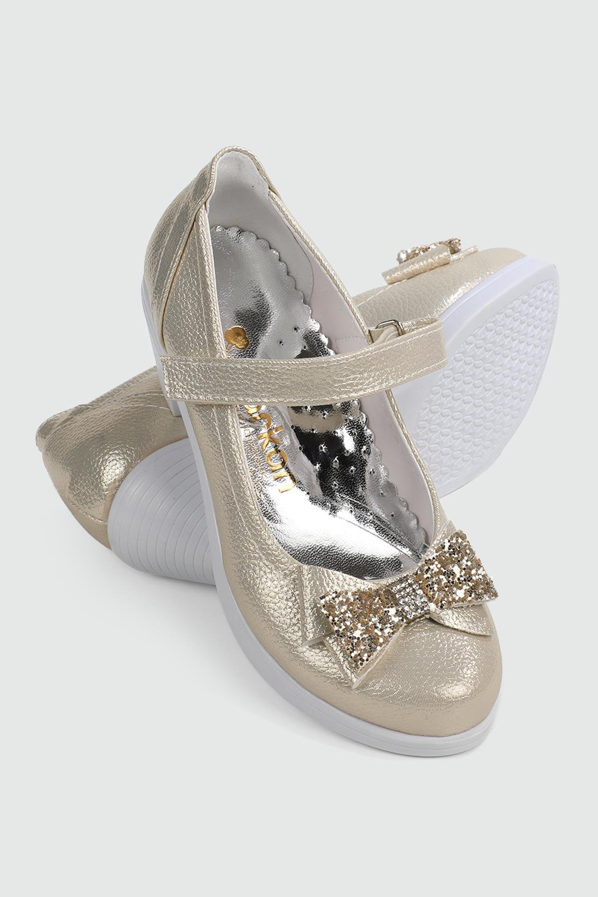 Abiye Babet Sarı Vakko Çocuk Ayakkabı 2024 Çocuk Günlük Ayakkabı Varkan VARKAN 2024 filet 24Y