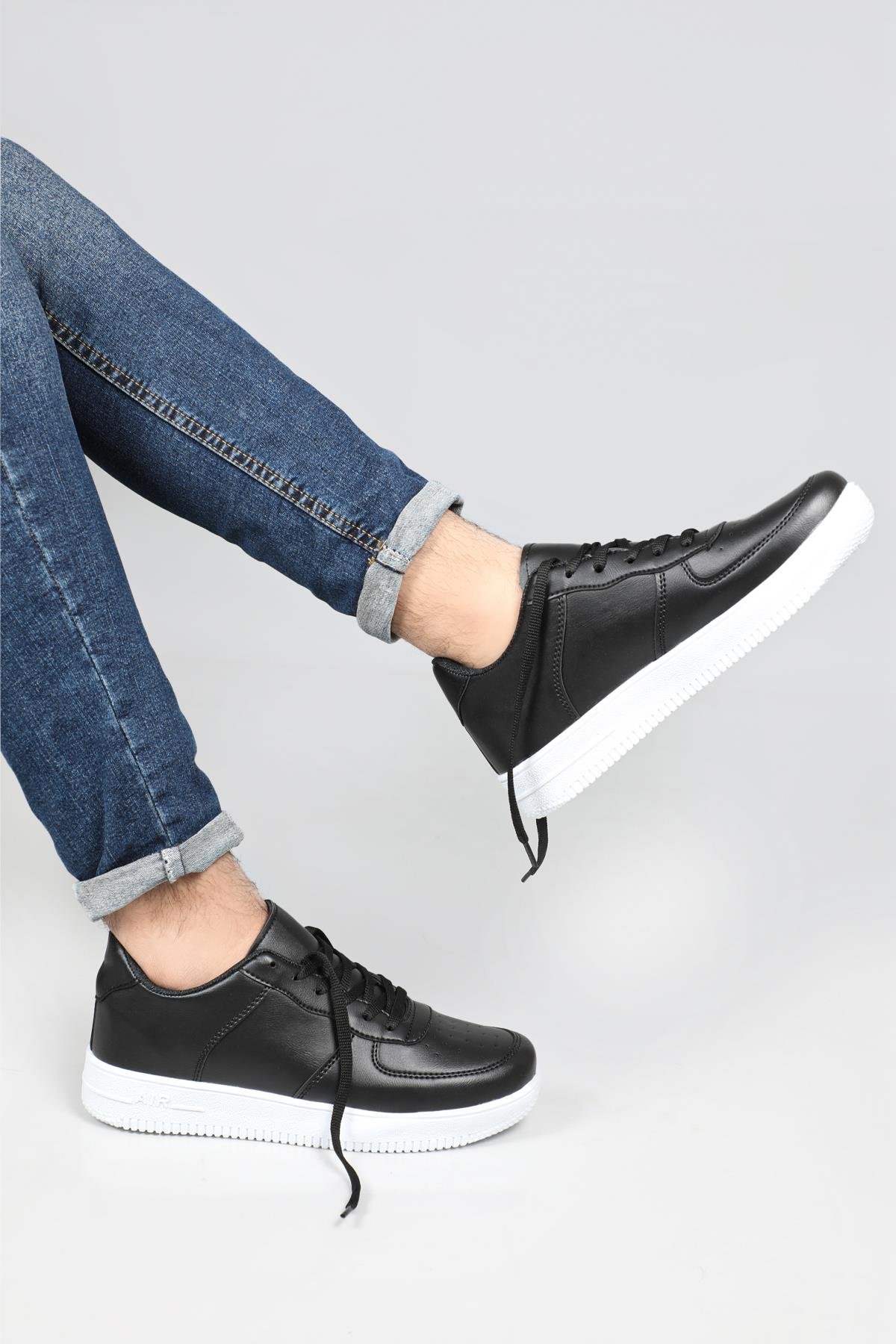 Air Taban Rahat Nefes Alır Siyah Beyaz Erkek Spor Ayakkabı AIR v2 Erkek Sneaker Beınsteps Beinsteps AIR V2 MER SPOR