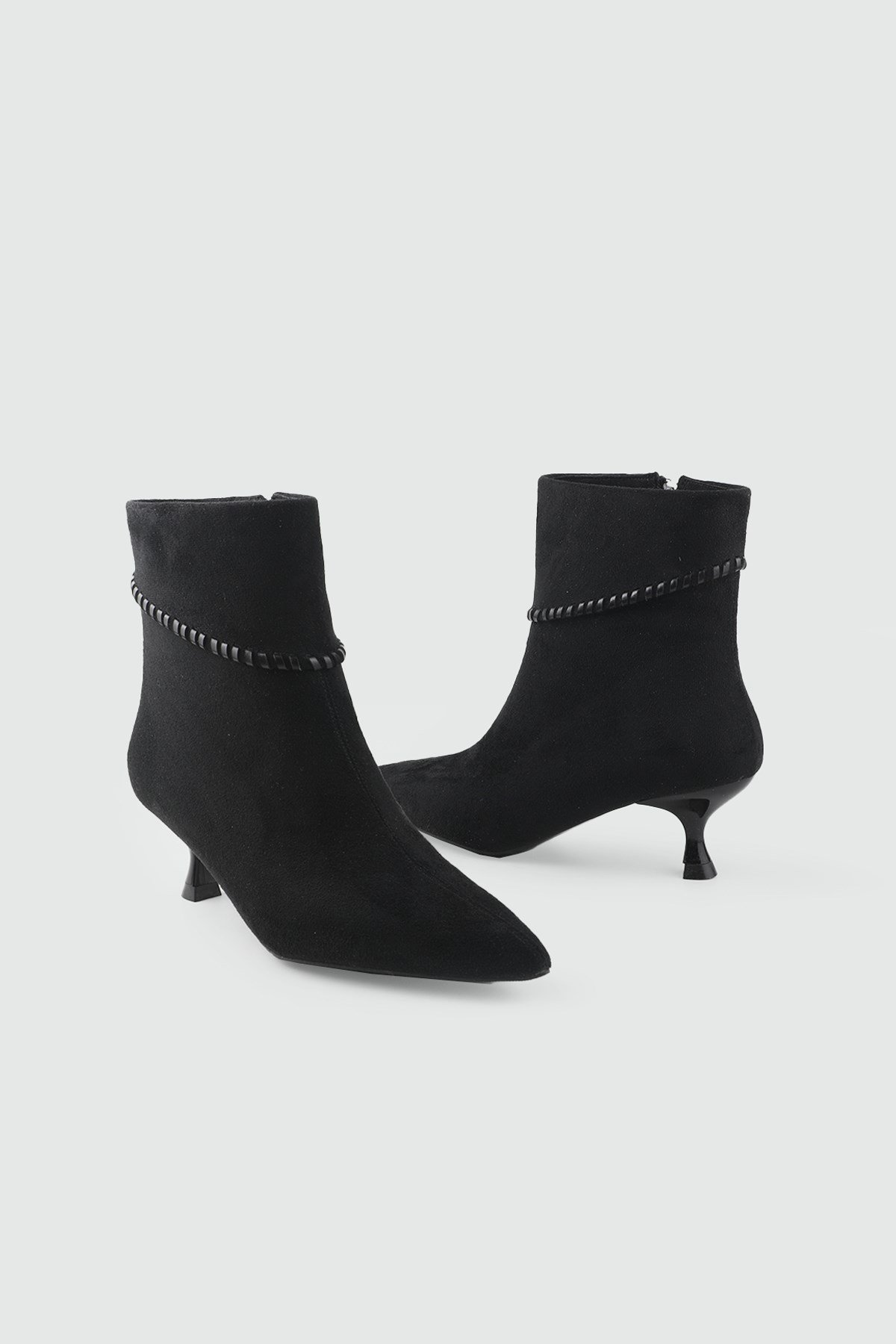 Alçak Kadeh Topuklu Kadın Bot Siyah Süet Kadın Günlük Bot My Bella RK-3901 Kadın Klasik Topuklu Bot MY BELLA My Bella RK-3901 Kadın 26K