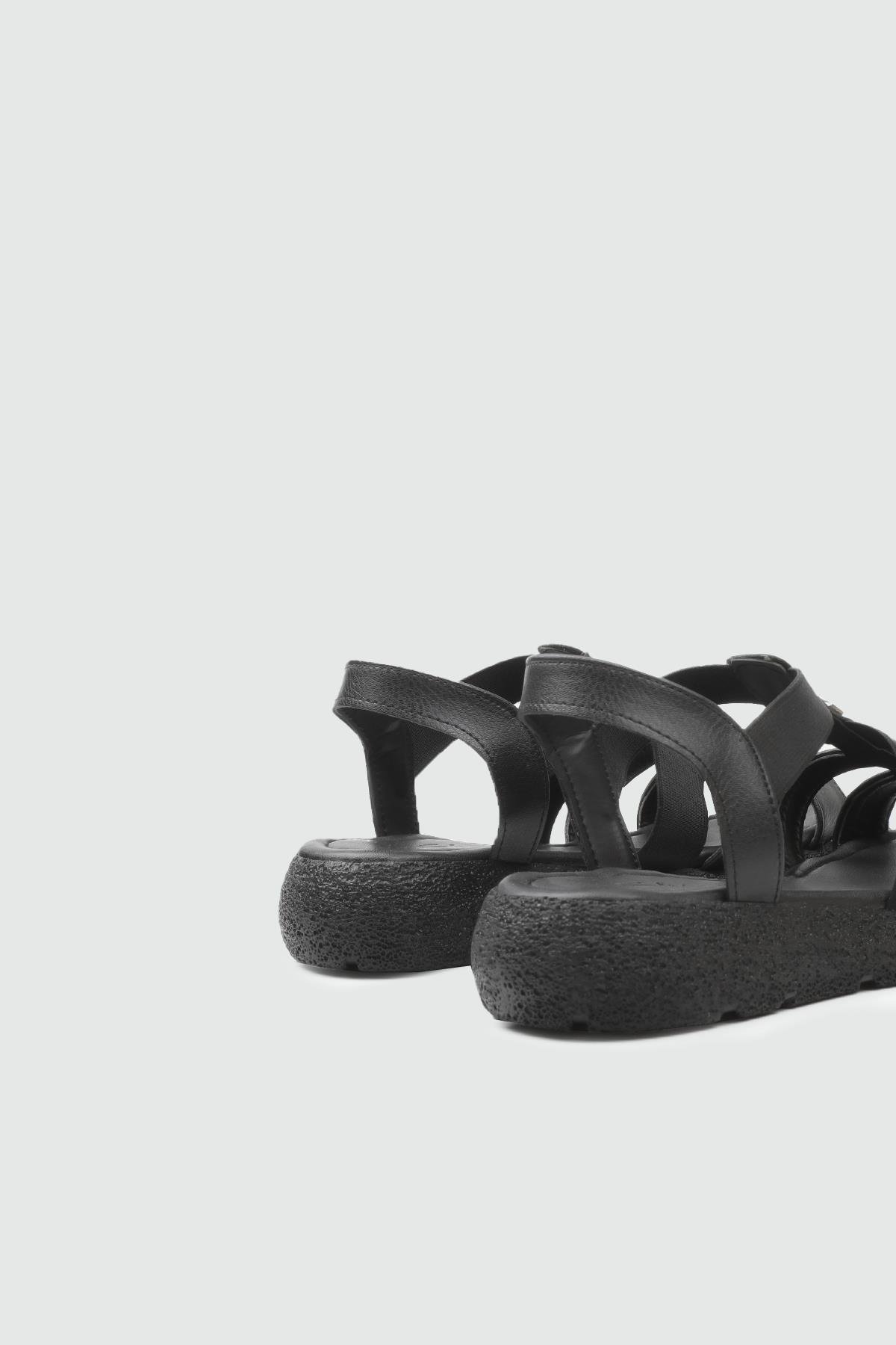 Alçak Kalın Topuklu Siyah Kadın Ayakkabı MŞ-941 Kadın düz Sandalet MyBella My Bella 25Y MŞ-941