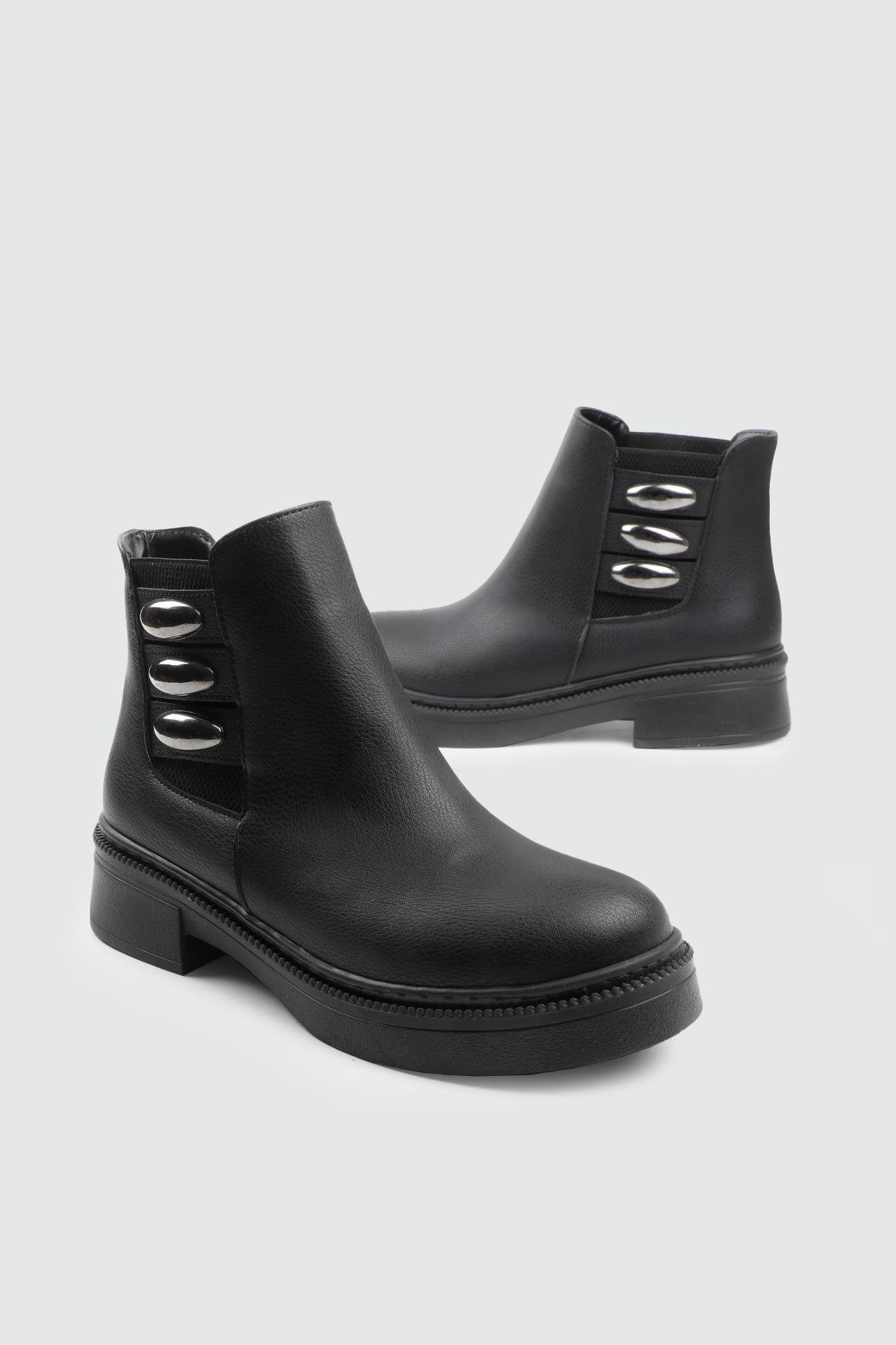 Alçak Kalın Topuklu Siyah Kadın Ayakkabı KJ-816 Kadın Alçak Topuklu MyBella My Bella 25K KJ-816 Kadın 25K