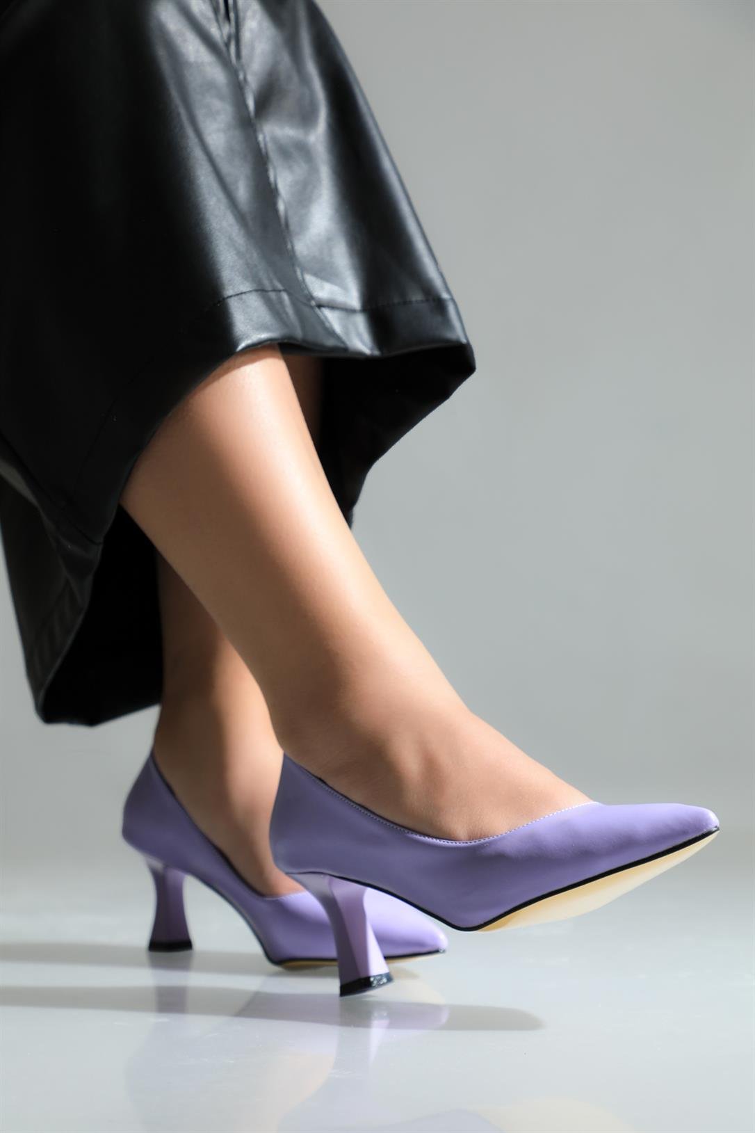 Alçak Topuk Kadeh Ökçeli Lila Kadın Ayakkabı ALYA Kadın Stiletto Carla Bella My Bella Alya 22K
