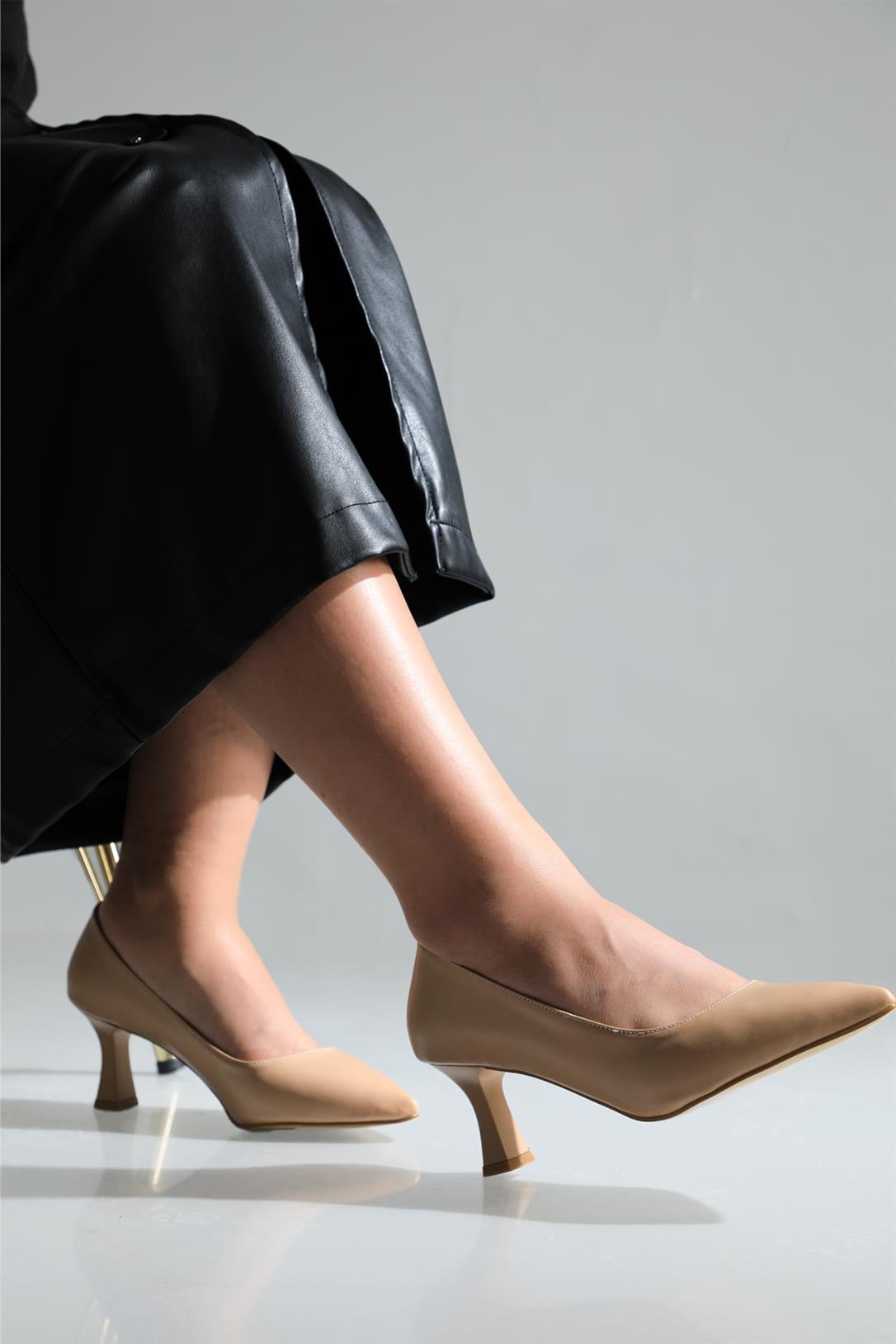 Alçak Topuk Kadeh Ökçeli Nut Kadın Ayakkabı ALYA Kadın Stiletto Carla Bella My Bella Alya 22K