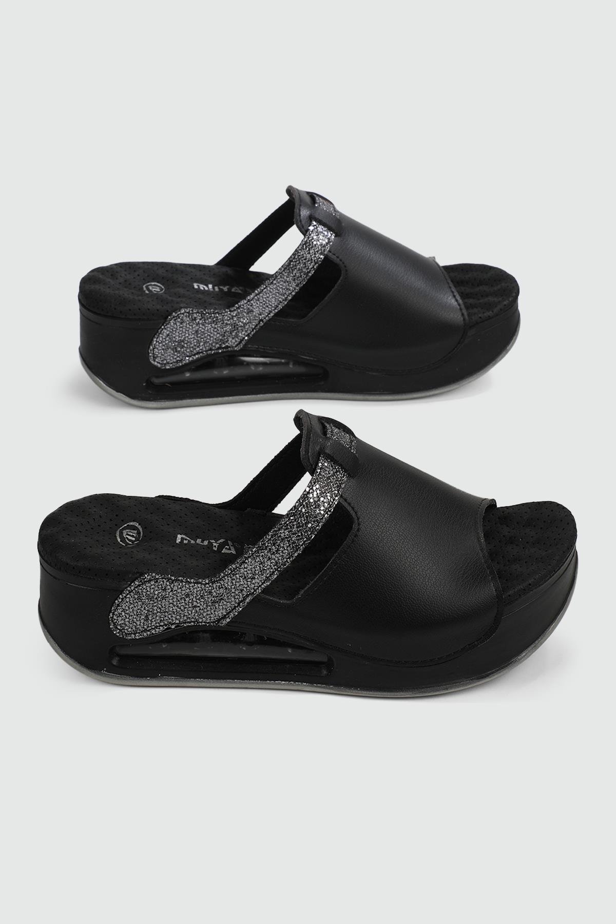 Ayak Anatomisine Uygun Anatomik İç Taban Siyah Kadın Terlik 31214 LİBRA Kadın Günlük Terlik Muya MUYA 31214 ZEN TERLİK
