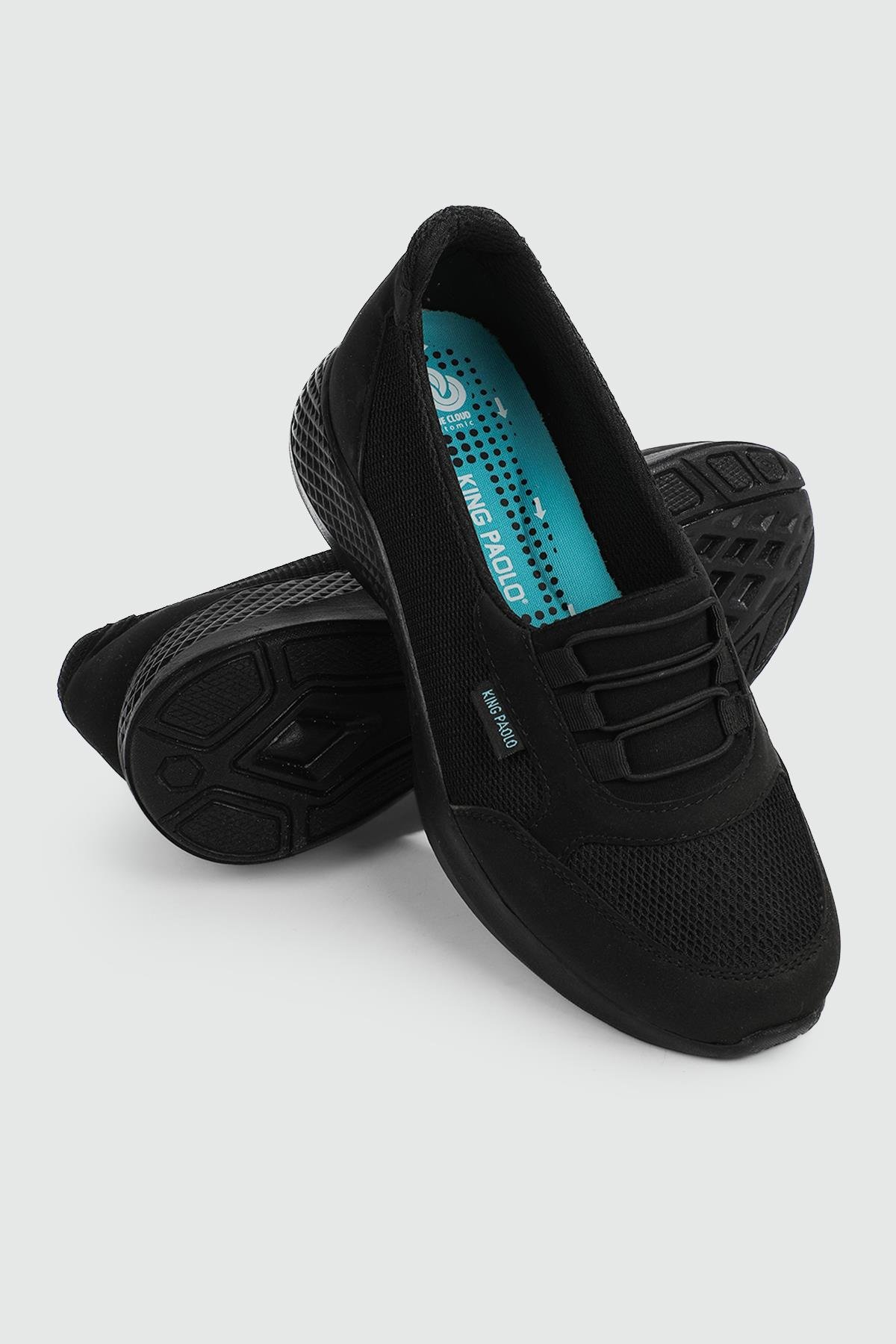 Ayak Anatomisine Uygun Anatomik İç Taban Siyah Kadın Spor Ayakkabı U6600 Kadın Günlük Spor Ayakkabı King Paolo King Paolo U6600 KRAKERS ZEN