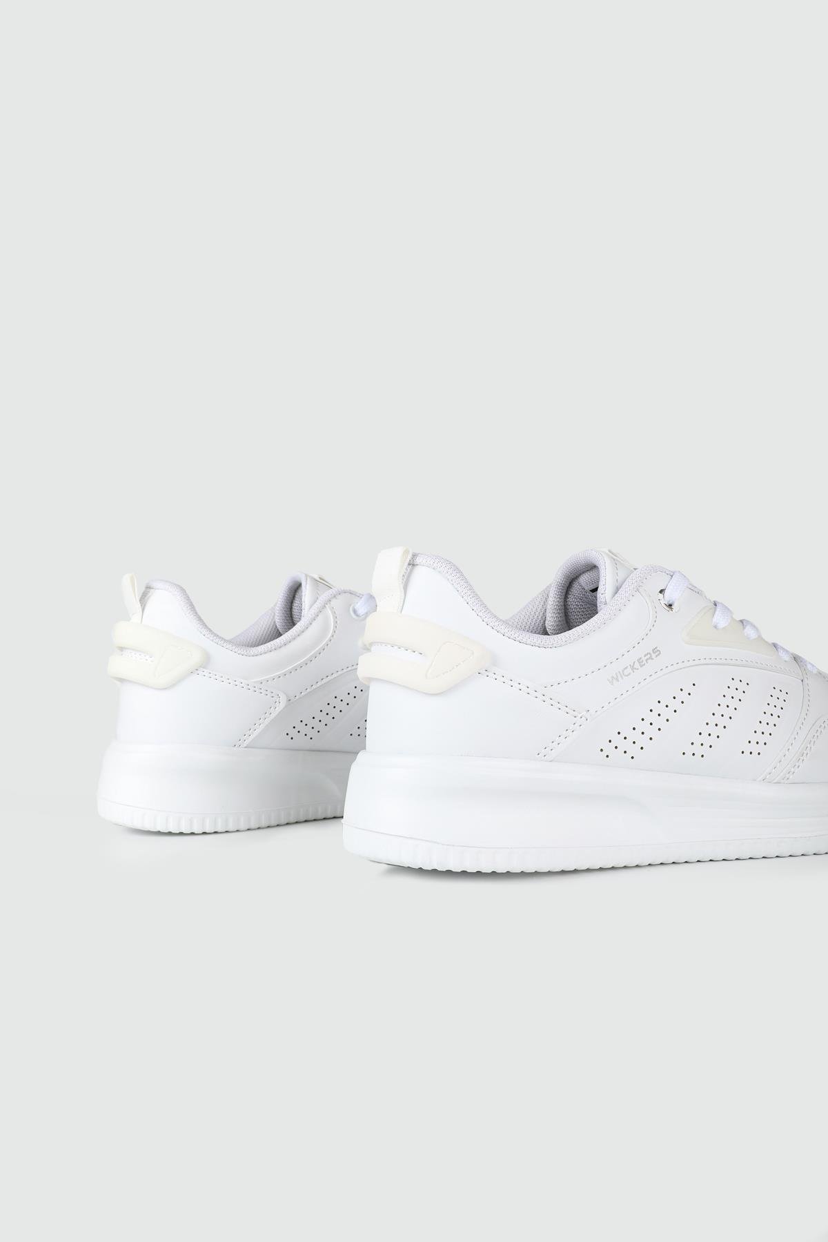 Bağcıklı Rahat Beyaz Gümüş Unisex Spor Ayakkabı 2693 Unisex Sneaker Wickers WİCKERS 2693 Unisex 24K
