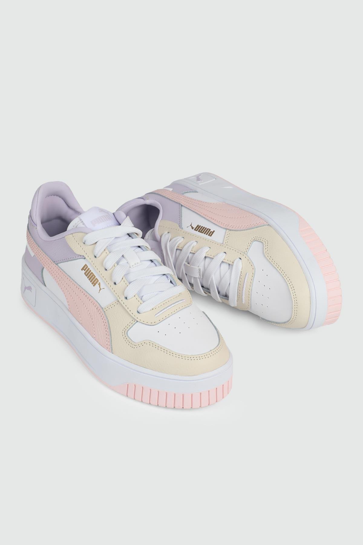 Bağcıklı Rahat PUMA White-Frosty Pink-Alpine Snow Kadın Spor Ayakkabı 38939010 Kadın Günlük Spor Ayakkabı Puma 38939010