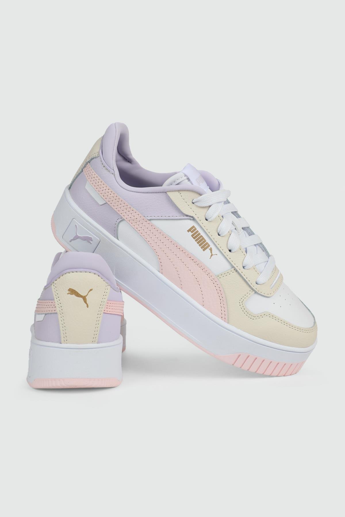Bağcıklı Rahat PUMA White-Frosty Pink-Alpine Snow Kadın Spor Ayakkabı 38939010 Kadın Günlük Spor Ayakkabı Puma 38939010